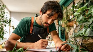 Inventory at floristic shop.