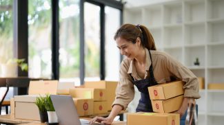 SME entrepreneur Small business entrepreneurs Online selling ideas,Happy Young Asian business owner