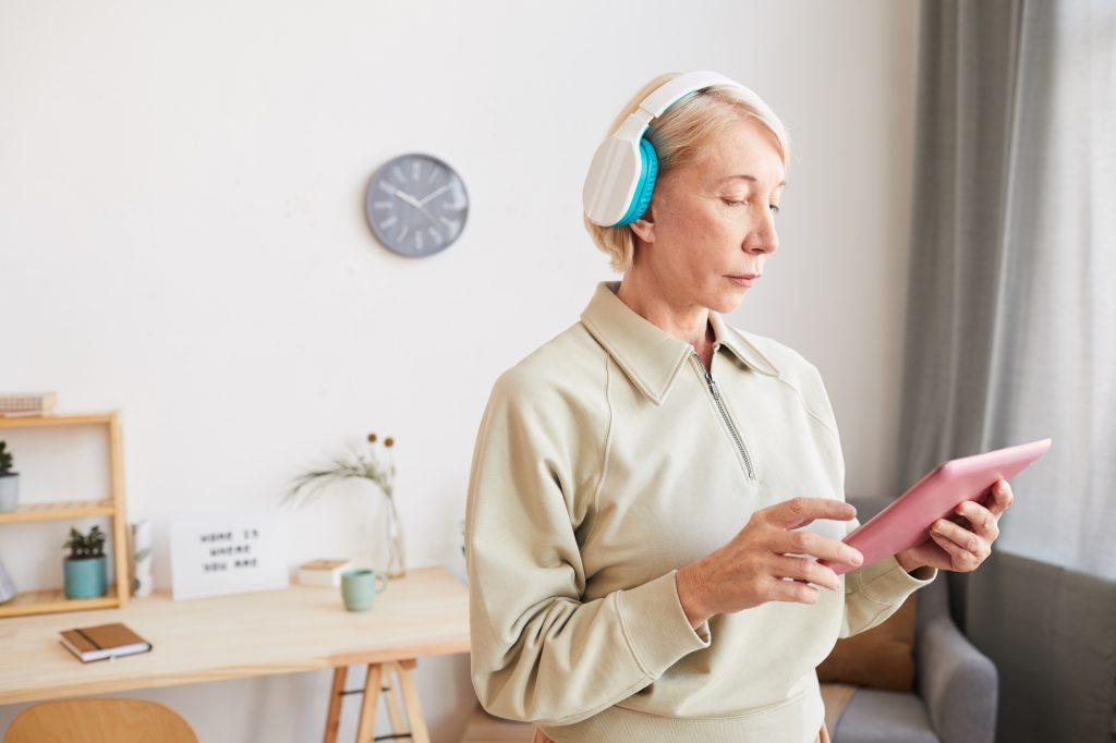 Senior woman with tablet pc