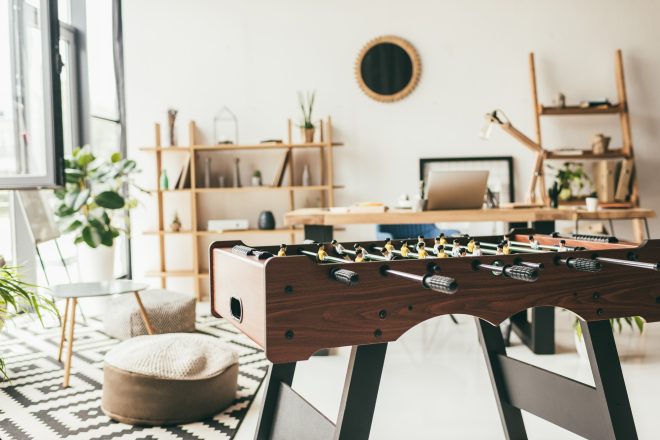 table football in modern office interior